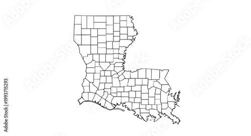 St Bernard Parish Louisiana census block map 2020 vector illustration clean GIS style isolated on white background