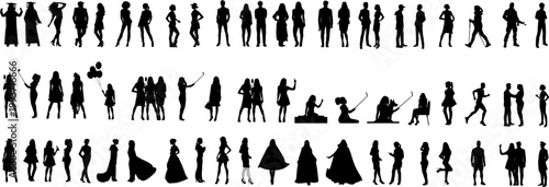 Vektor Set Körper Silhouetten - Grafik Sammlung Menschen in der Gesellschaft