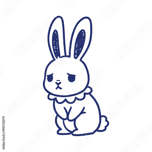 Fotografía Vector illustration of a sad sitting bunny