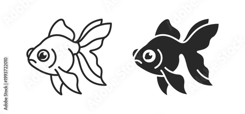 Fish animal pet marine outline silhouette icon on transparent background