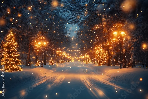 Abstract of golden glitter particles exploding in dark blue space