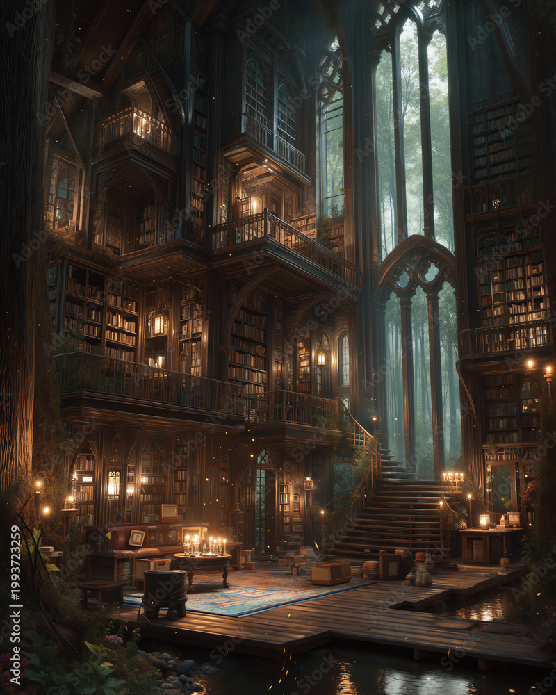 Naklejka premium Cathedral of Hidden Stories. Generative AI