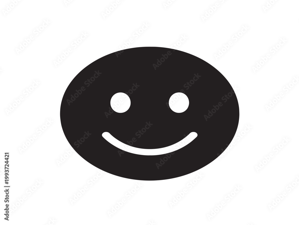 Fototapeta premium smiling emoji face flat design vector illustration isolated on white