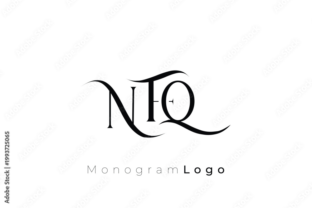 Fototapeta premium NFQ Elegant Monogram Logo Design With Decorative Lettering
