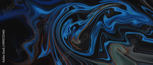Schilderij op canvas Abstract liquid marble background, with swirling patterns, of deep blue, black,