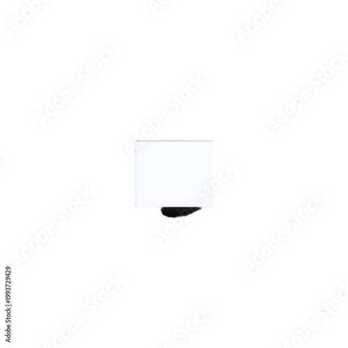 white square shines brightly against black silhouette cut out isolated illustration on transparent background layout