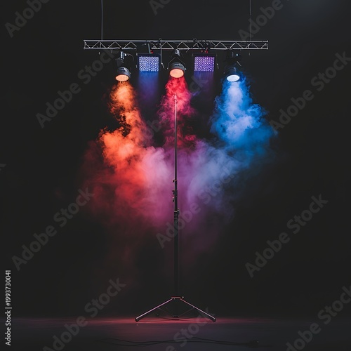 Abstract smoke with vibrant colors and geometric background