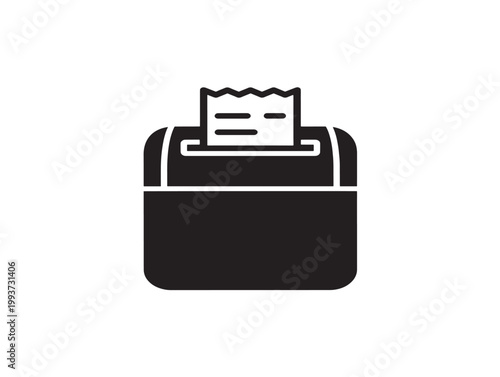 modern cash register receipt printer vector illustration flat design