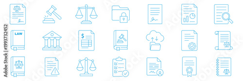 Survey and feedback icons set representing forms, ratings, reviews, customer response, data collection, evaluation and communication. Editable Stroke. Checklist document icon set. Exam icons.