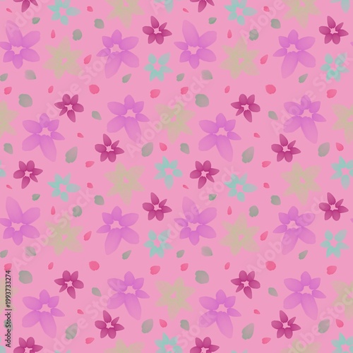 Różowa tapeta w kwiatki 