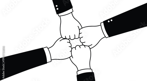 Hand Gesture Partnership: Unity in action, hands touching fist to represent team cooperation. Partnership and alliance concept, fist bump, cooperation symbol, business support.