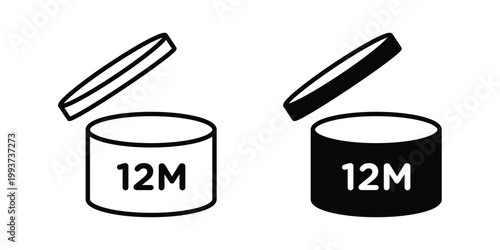 Billede på lærred 12M icon solid glyph and line series icons