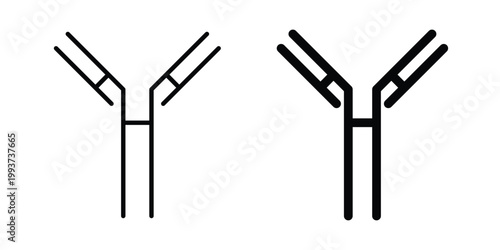 Antibody icon solid glyph and line series icons