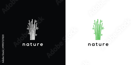 Minimalist Nature Logo - Plant Emblem and Text