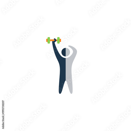 Person lifting dumbbell in fitness exercise.