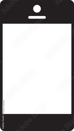 Classic retro smartphone mock up front view display with physical home button frame template vector minimal graphic illustration