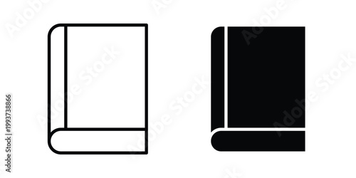 Book icon solid glyph and line series icons