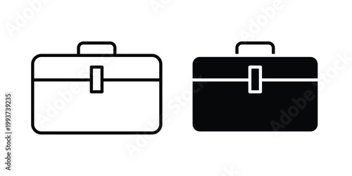 Briefcase icon solid glyph and line series icons