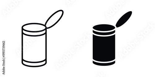 Canned food icon solid glyph and line series icons