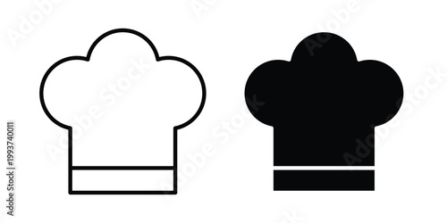 Chef hat icon solid glyph and line series icons