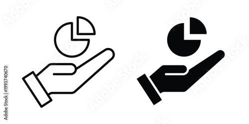 Contribution icon solid glyph and line series icons
