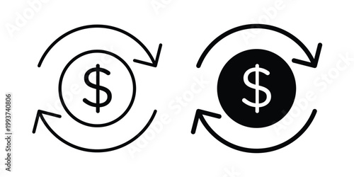 Costs optimization icon solid glyph and line series icons