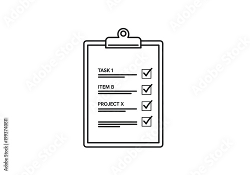 Checklist clipboard icon with tasks and completed checkmarks