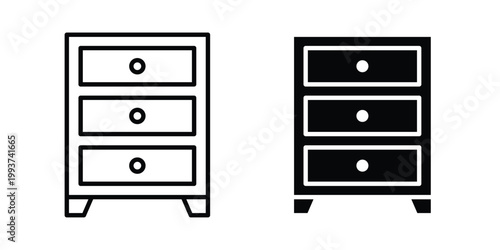 Dresser icon solid glyph and line series icons