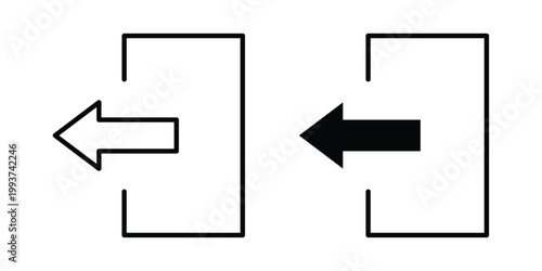 Exit icon solid glyph and line series icons