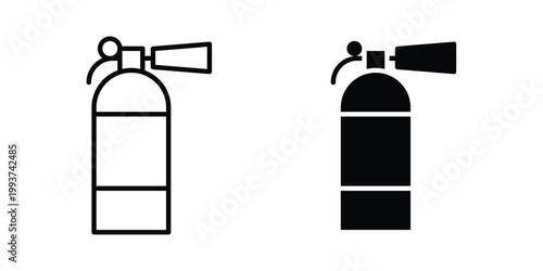 Fire extinguisher icon solid glyph and line series icons