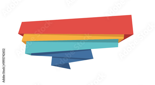 Free Download Colorful Ribbon Banner Background, Abstract Geometric Shape, Copy Space - GFXLoad
