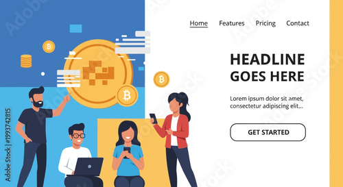 Cryptocurrency Investment: People using digital currency and blockchain technology