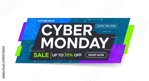 Cyber Monday Sale Banner: Limited Offer Up To 70% Off, Shop Now