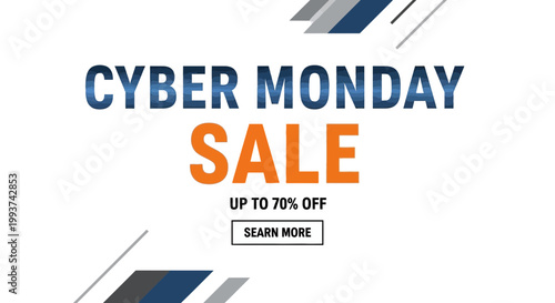Cyber Monday Sale Up to 70% Off - Marketing, Discount, Promotion Banner