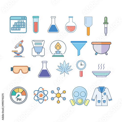 Chemistry icon set