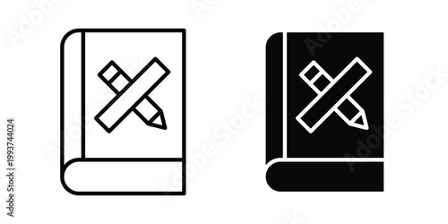 Guidelines icon solid glyph and line series icons