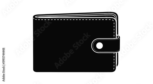 A simple black and white illustration of a closed wallet