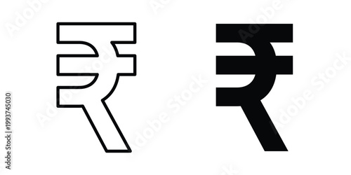 Indian rupee icon solid glyph and line series icons