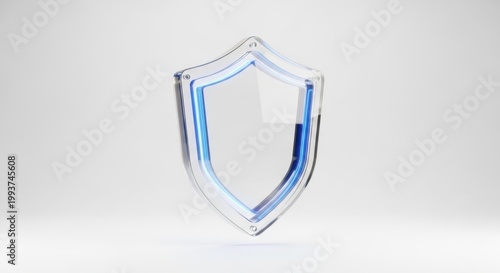 Modern Digital Shield with Blue Glow
