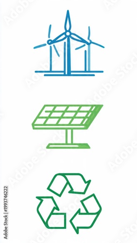 Renewable Energy Icons Set