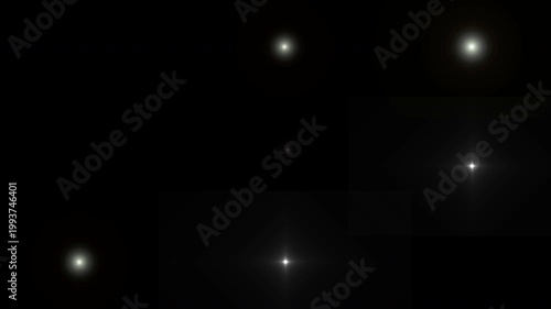 Camera flash overlay seamless loop animation with random glowing light burst effect on black background. 4K animated camera flash effect for concert atmosphere, paparazzi scene, and video editing.