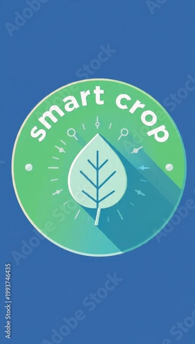 Smart Crop Logo Design with Leaf Icon