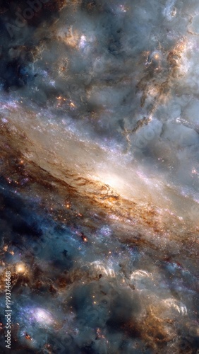 Stunning Spiral Galaxy with Cosmic Dust Clouds