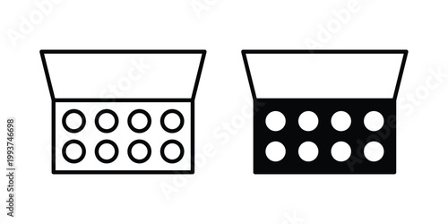 Makeup palette icon solid glyph and line series icons