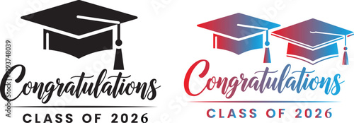 Graduation celebration class of 2026 stylish cap and text designs