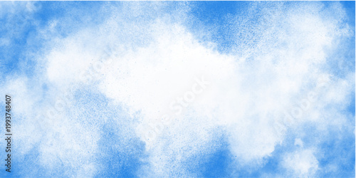 Vibrant blue powder explosion creating a dynamic abstract texture with bright white diffusion at the top.