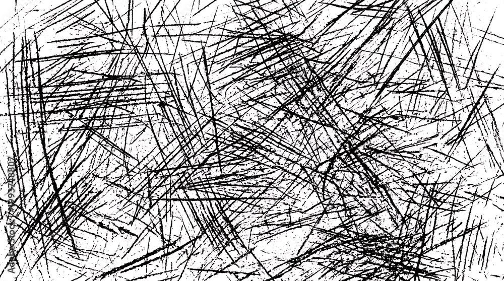 Fototapeta premium Scratch marks on white surface chaotic crossed lines messy texture