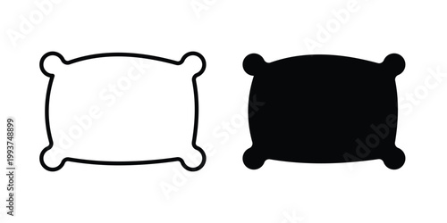 Pillow icon solid glyph and line series icons