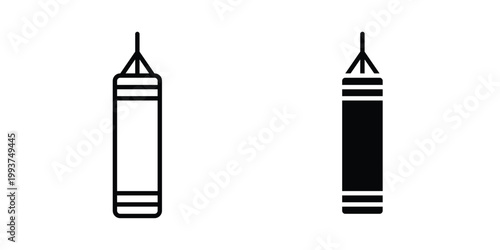 Punching bag icon solid glyph and line series icons