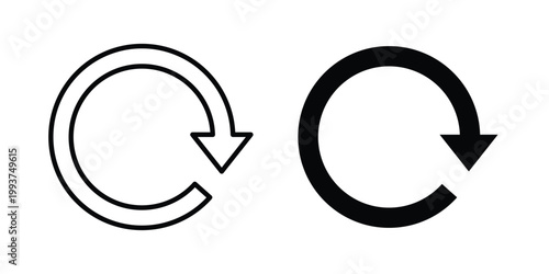 Refresh icon solid glyph and line series icons